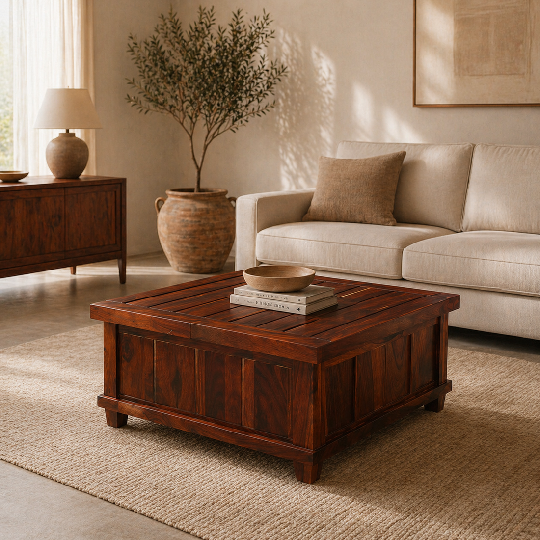Heritage Solid Wood Storage Coffee Table