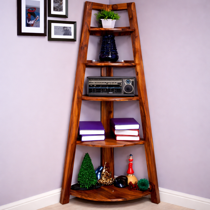 The Artisan Five-Tier Corner Pyramid Bookshelf