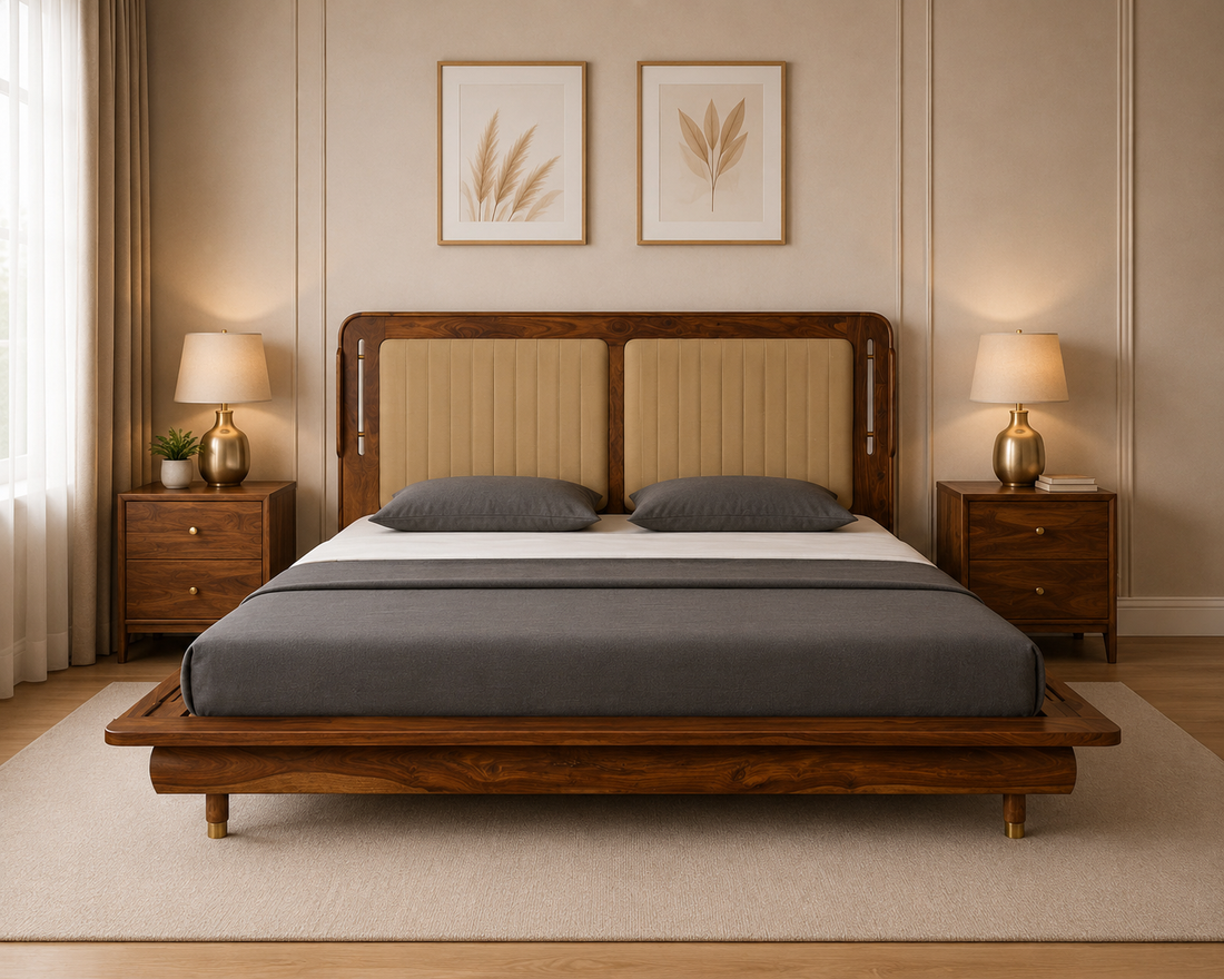 Arnav Upholstered Wooden Platform Bed