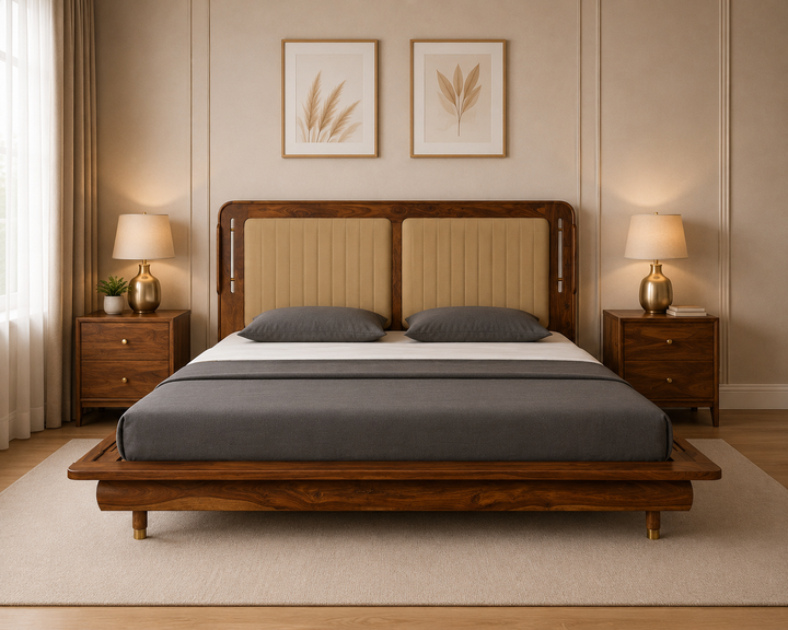 Arnav Upholstered Wooden Platform Bed