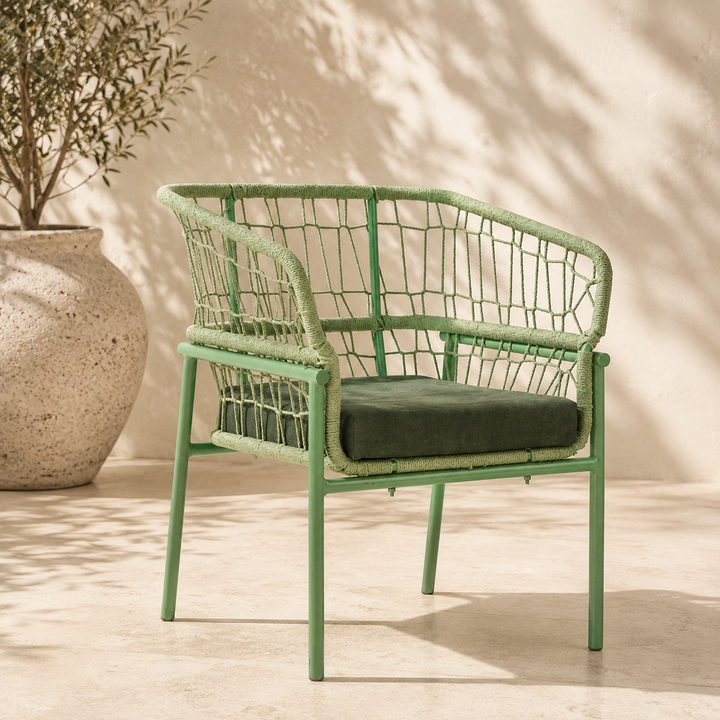 Sage Weave Dining Arm Chair