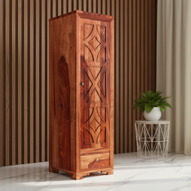 The Garrison Geometric-Carved Wardrobe