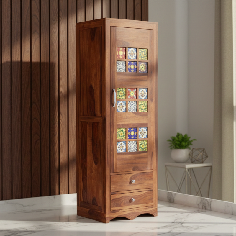 The Artisan Tiled Single-Door Wardrobe