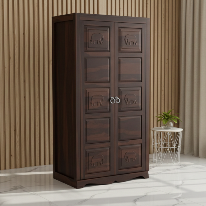The Garrison Elephant-Carved Double-Door Wardrobe