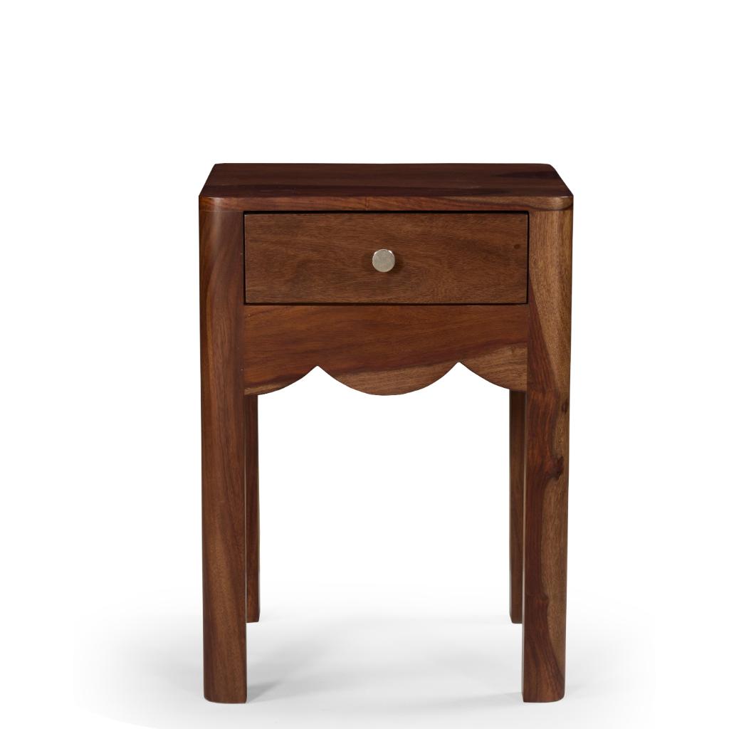 Veer Solid Wood Bedside Table with Drawer
