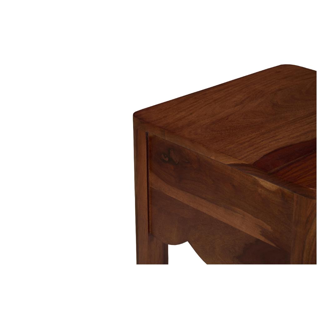 Veer Solid Wood Bedside Table with Drawer