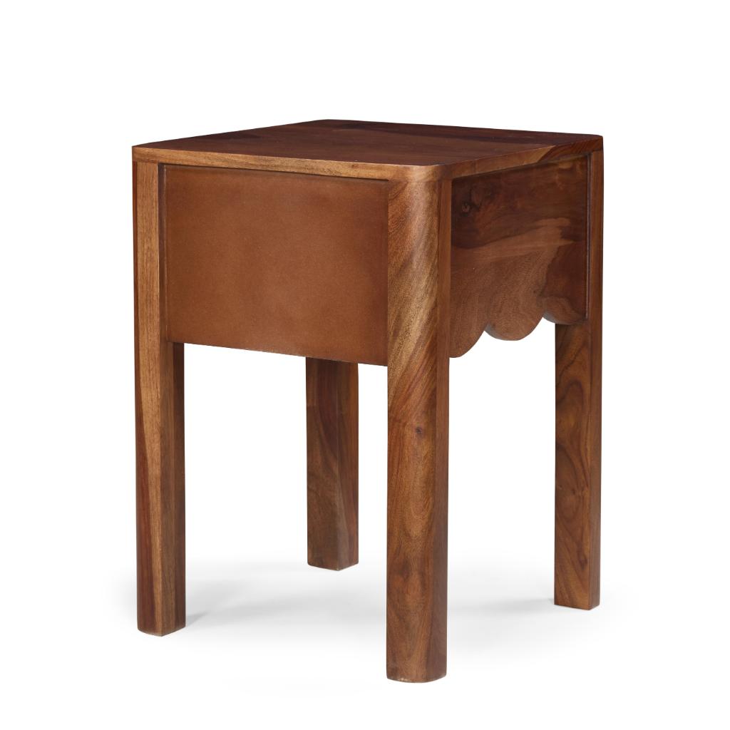 Veer Solid Wood Bedside Table with Drawer