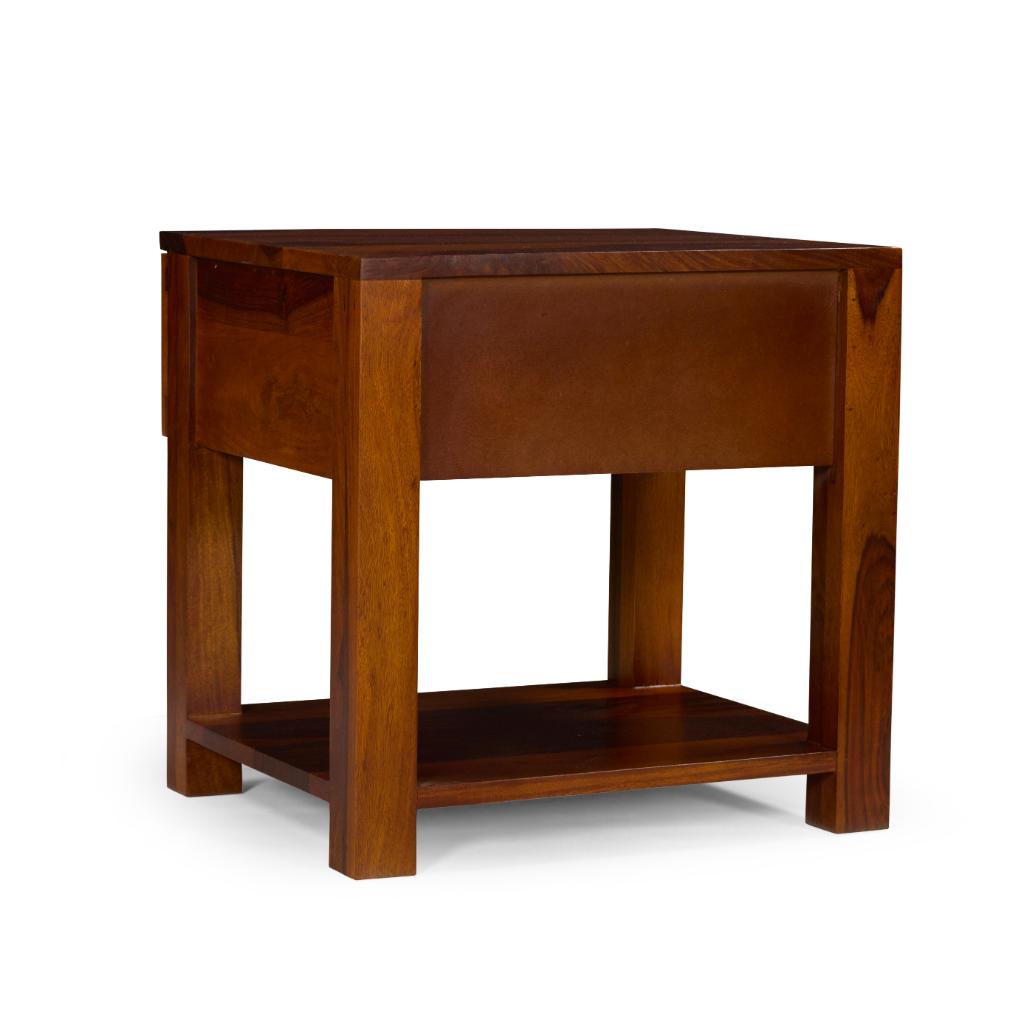 Kabir Solid Wood Bedside Table with Cane Drawer