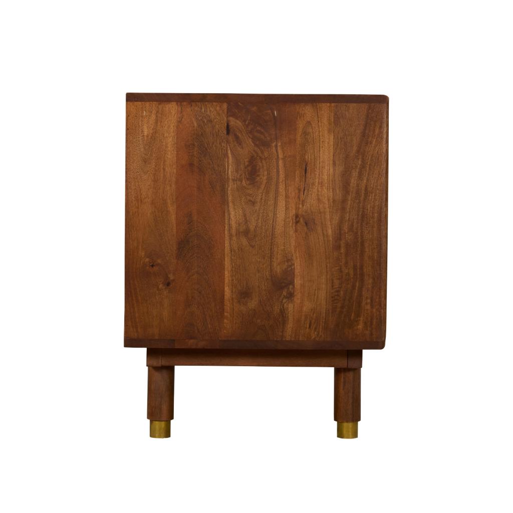 Dev Solid Wood TV Unit with Cane Panel Doors