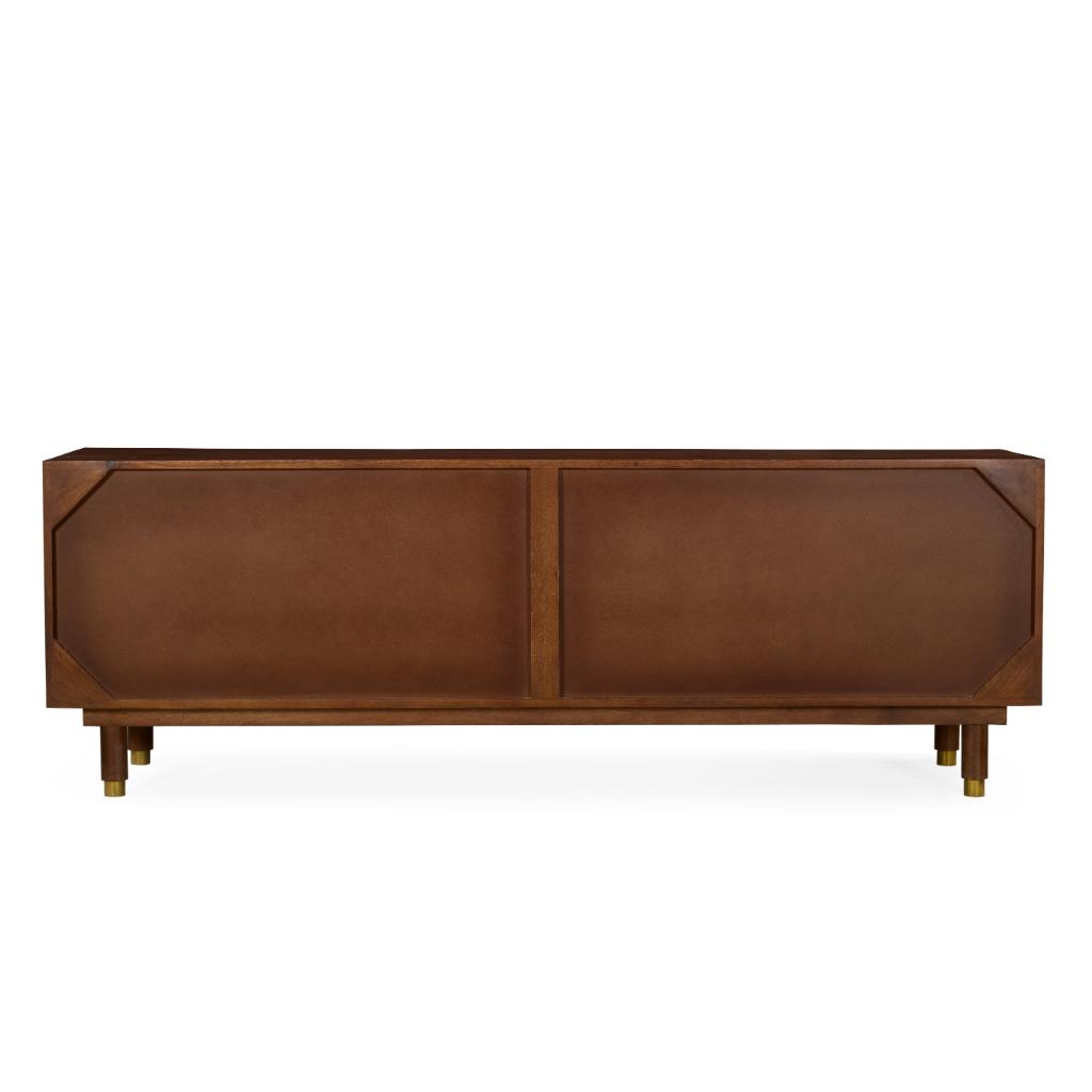 Dev Solid Wood TV Unit with Cane Panel Doors