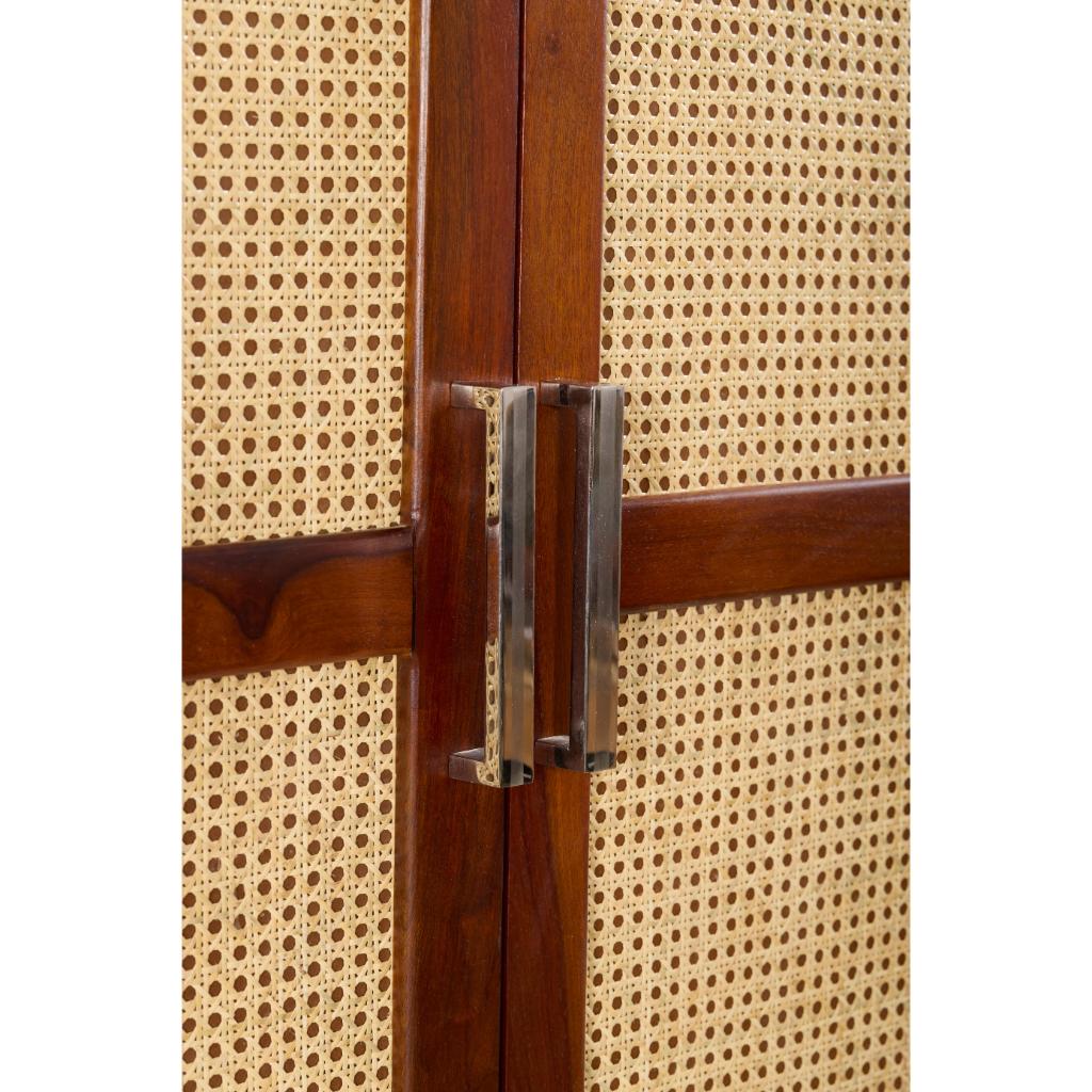 Raghav Solid Wood Wardrobe with Cane Panel Doors