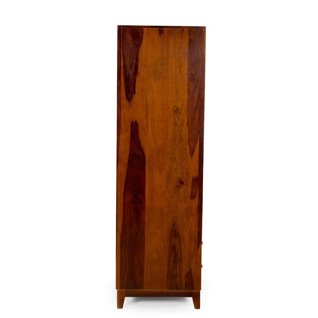 Raghav Solid Wood Wardrobe with Cane Panel Doors