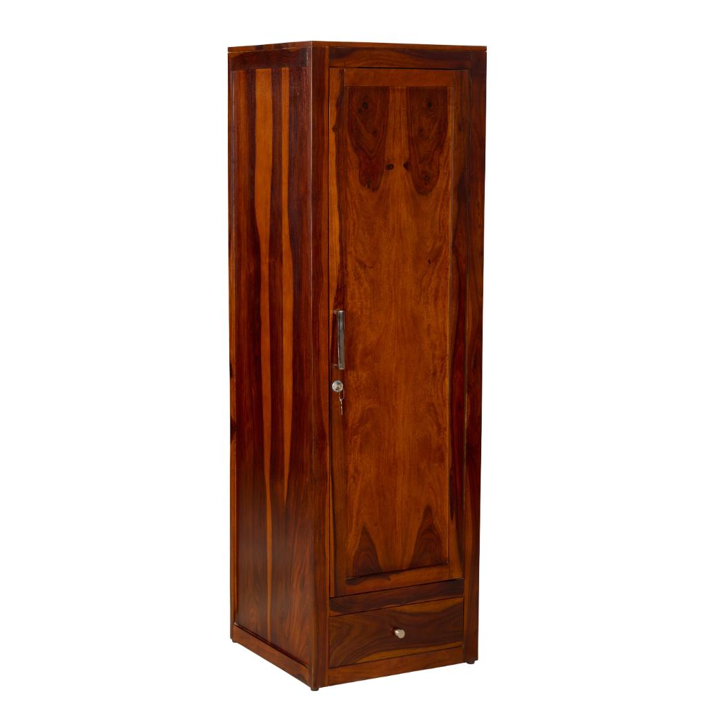 Shaurya Solid Wood Single Door Wardrobe with Drawer