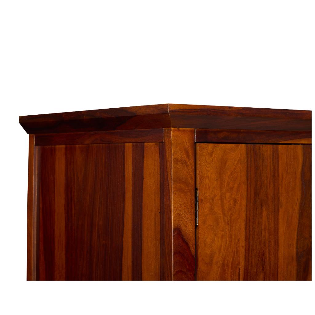 Solid Wood Double Door Wardrobe with Drawers