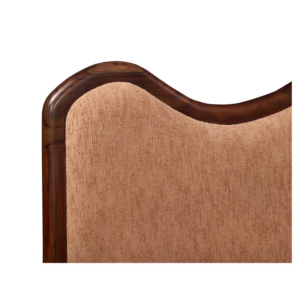 Upholstered Wooden Wave Design Bed with hydrolic storage