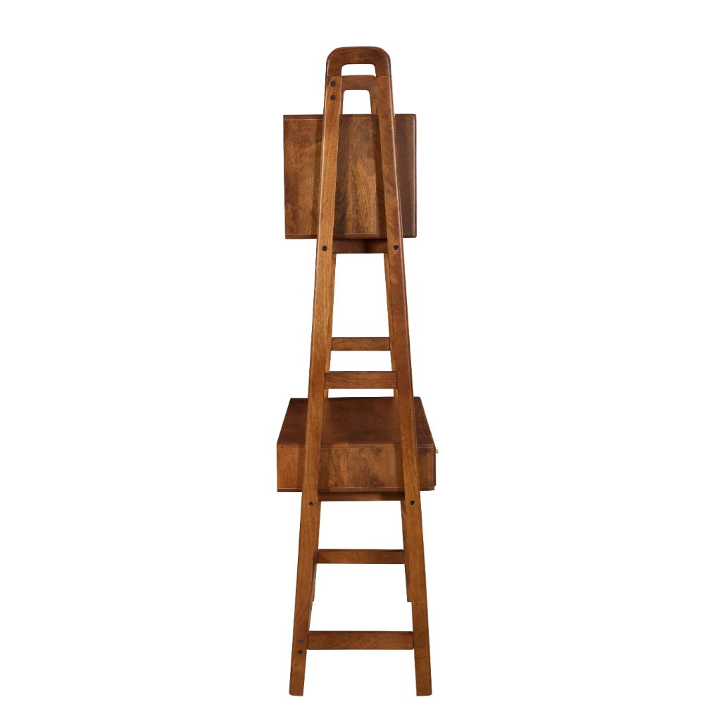 Kabir Solid Wood Study Desk with Cane Cabinet