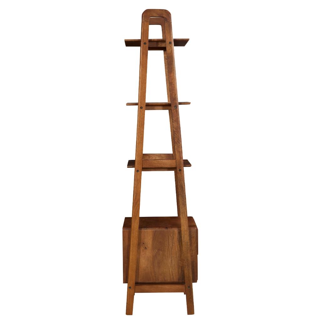 Kabir Solid Wood Bookshelf with Cane Drawers