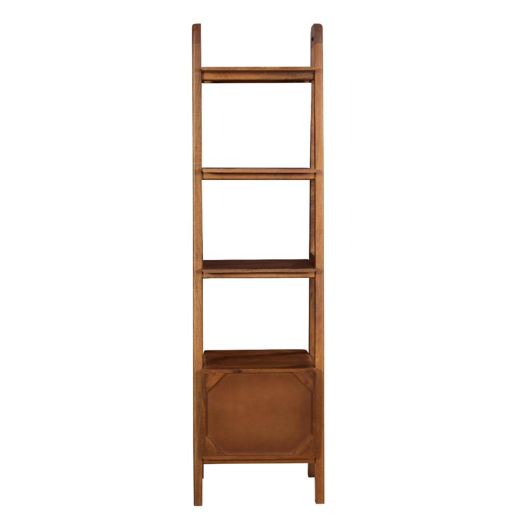 Kabir Solid Wood Bookshelf with Cane Drawers