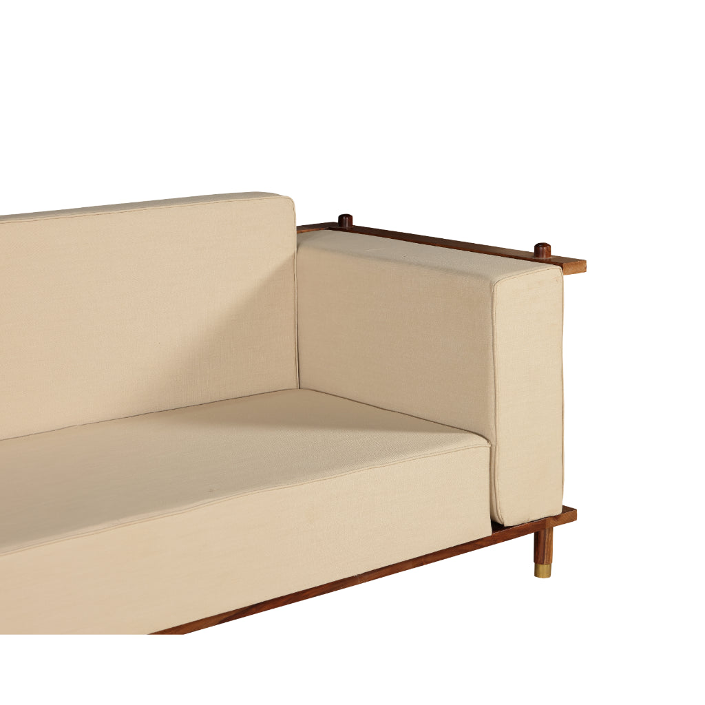 Luxe Haven L-Shape Wooden Sofa with Chaise