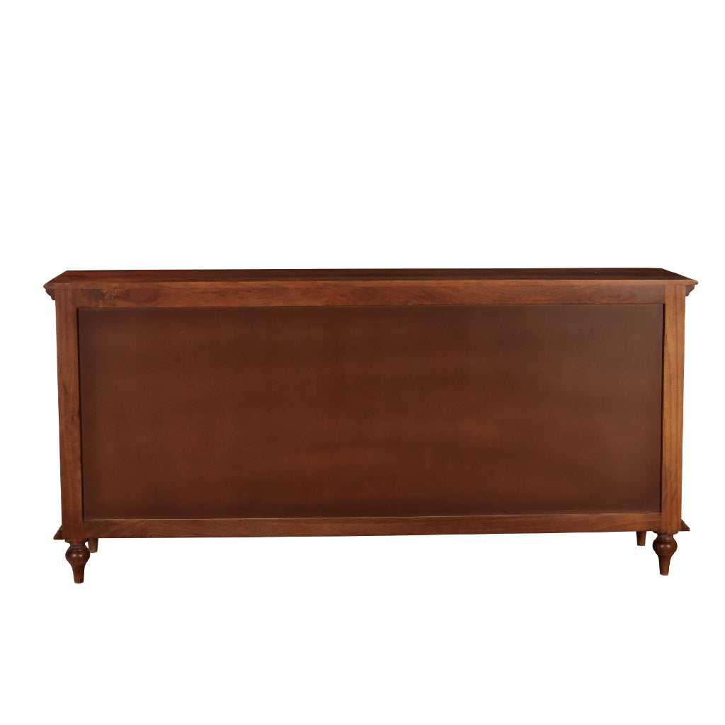 RegalCraft Solid Wood Sideboard Cabinet with Glass Panels