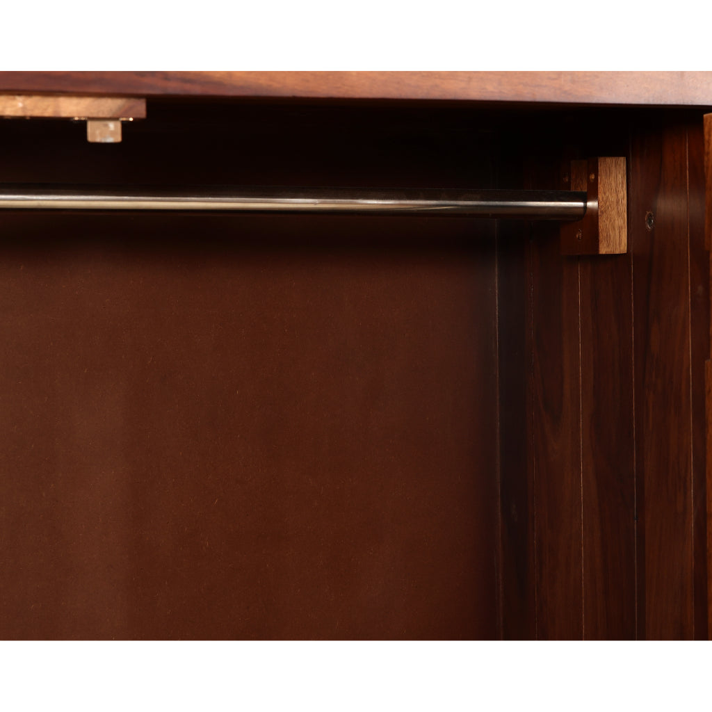 GrandEstate Solid Wood Multi-Door Wardrobe with Drawers