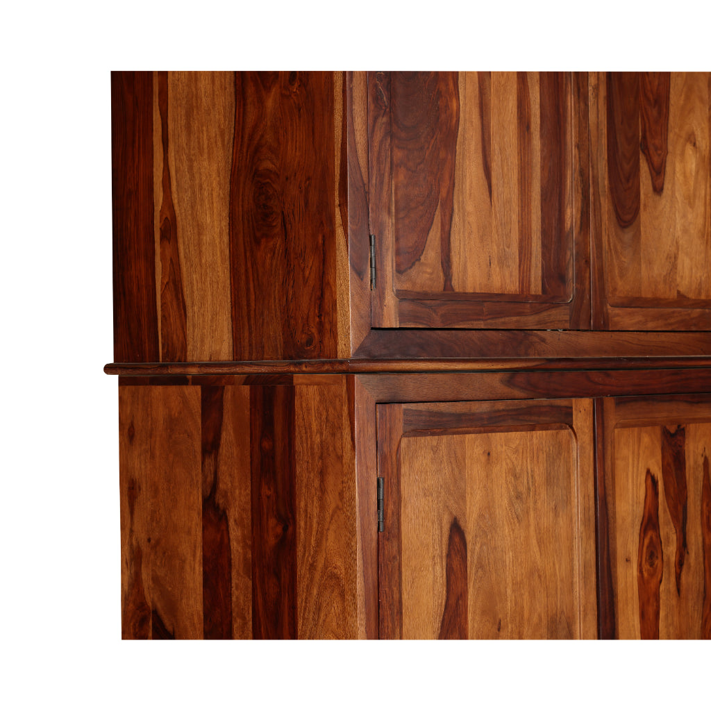 GrandEstate Solid Wood Multi-Door Wardrobe with Drawers
