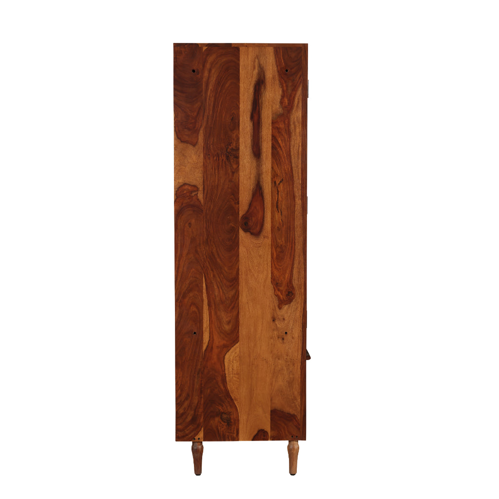 DualCraft Solid Wood Double Wardrobe with Drawer Storage