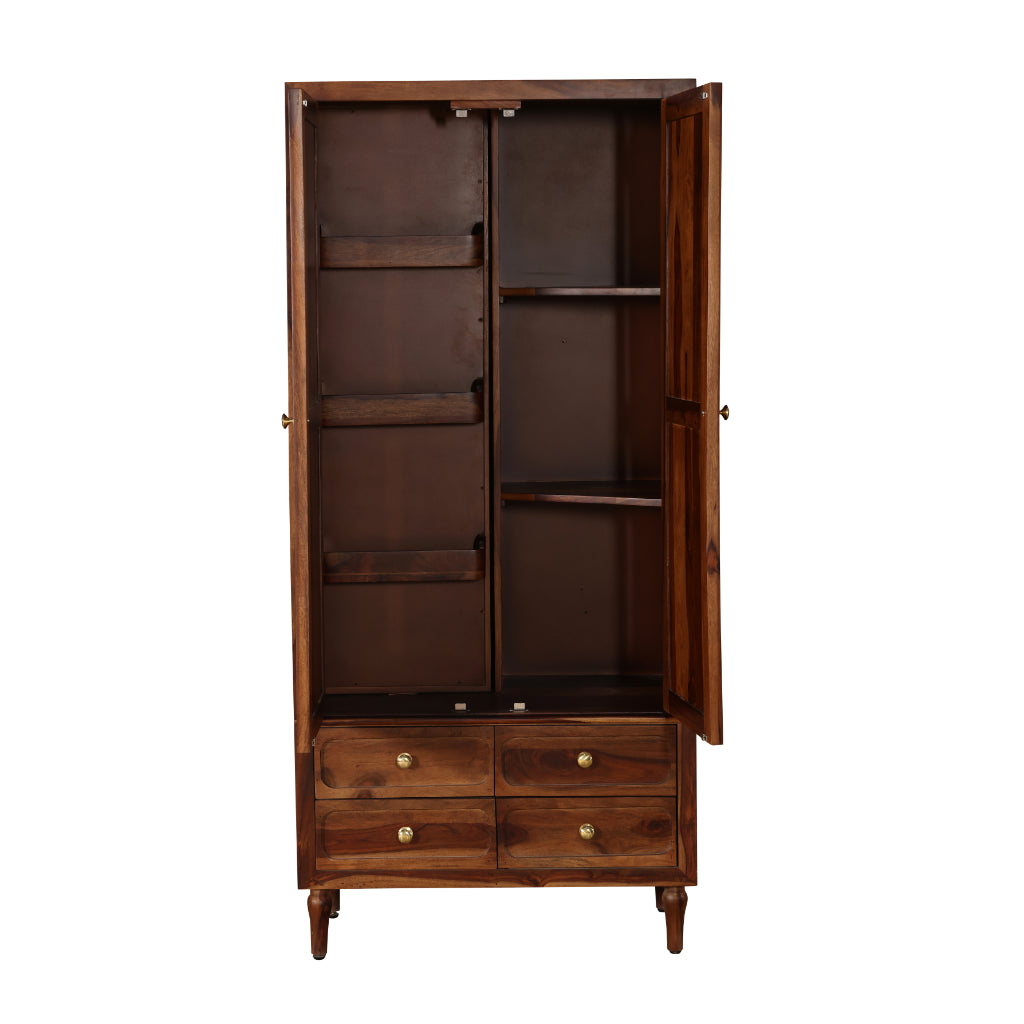 ClassicCraft Solid Wood 2-Door Wardrobe with Drawers
