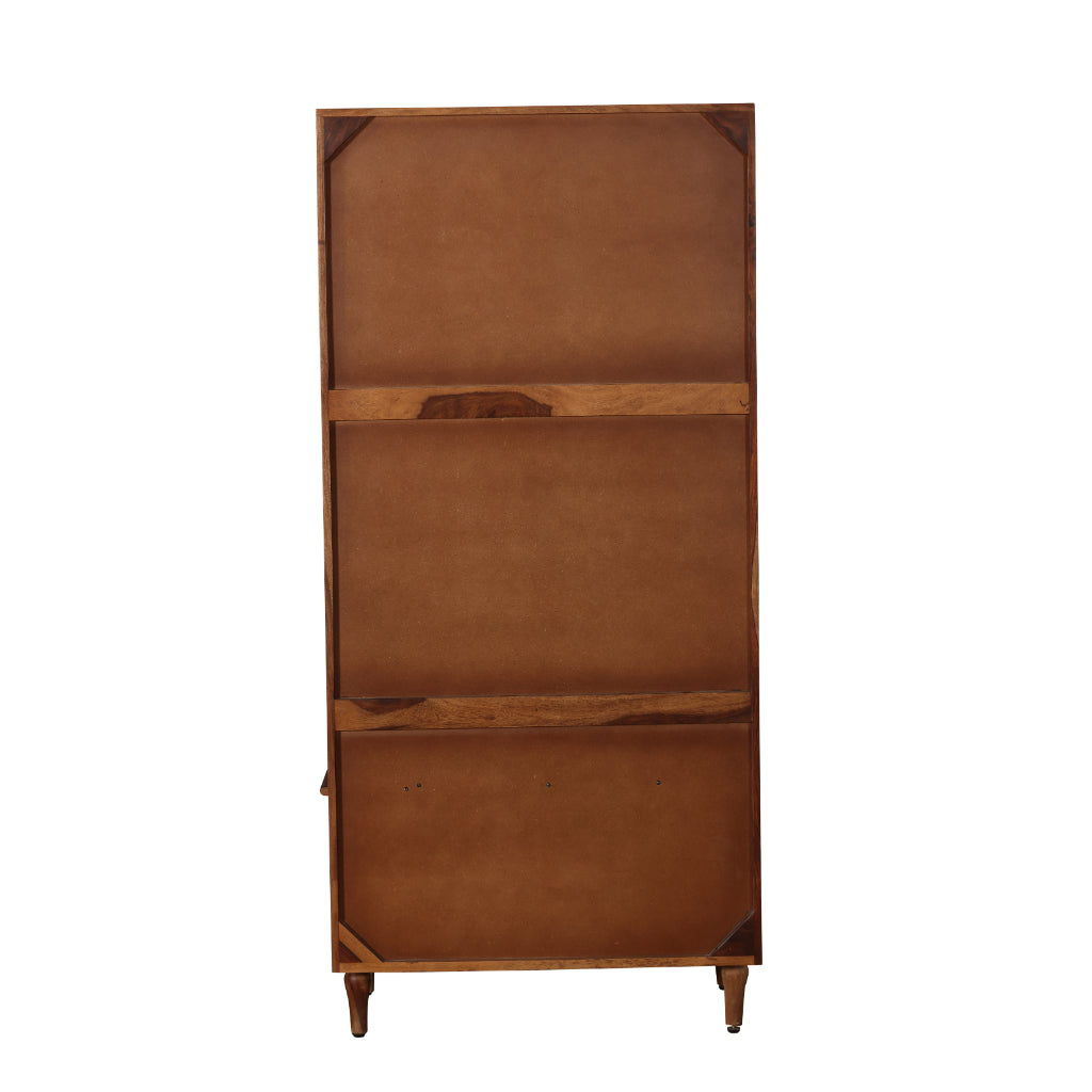 MirrorCraft Solid Wood Wardrobe with Drawer Storage