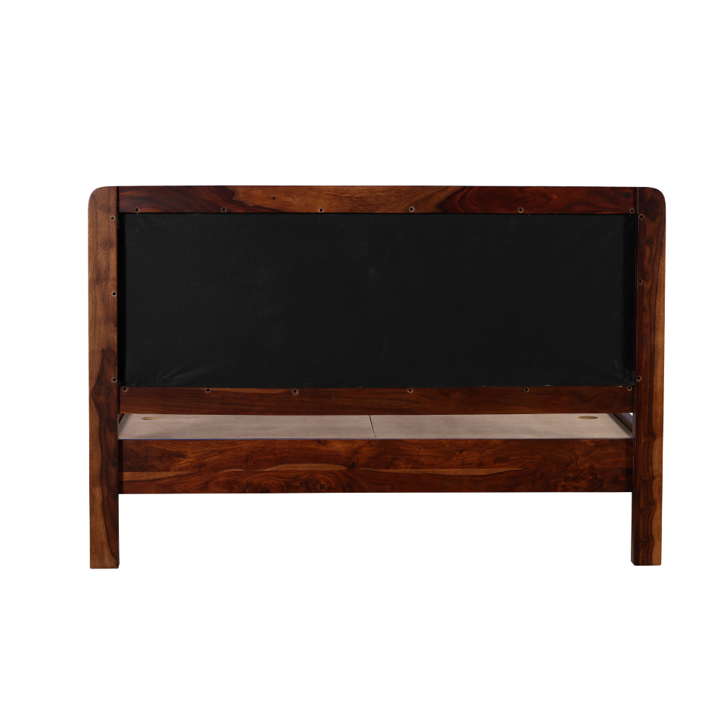 Serene Craft Solid Wood Bed with Upholstered Headboard & Side Tables
