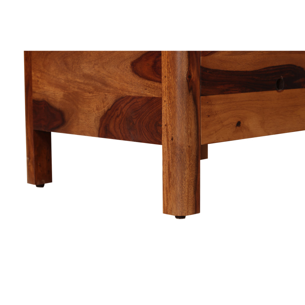 Compact Craft Solid Wood Bedside Table with Drawer & Shelf