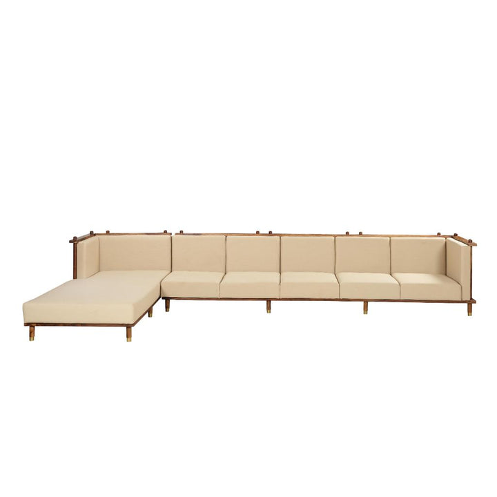 Solid Wood Extended L-Shape Sofa