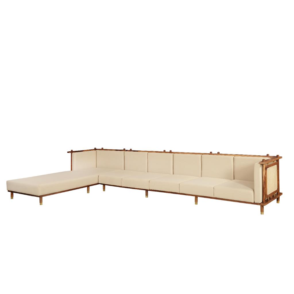 Solid Wood Extended L-Shape Sofa