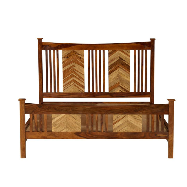 Solid Wood Chevron Slatted Bed Frame