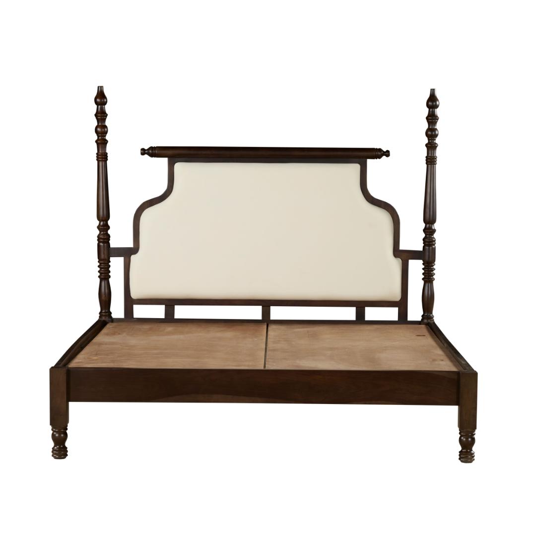 Classic Turned-Post Upholstered Bed Frame