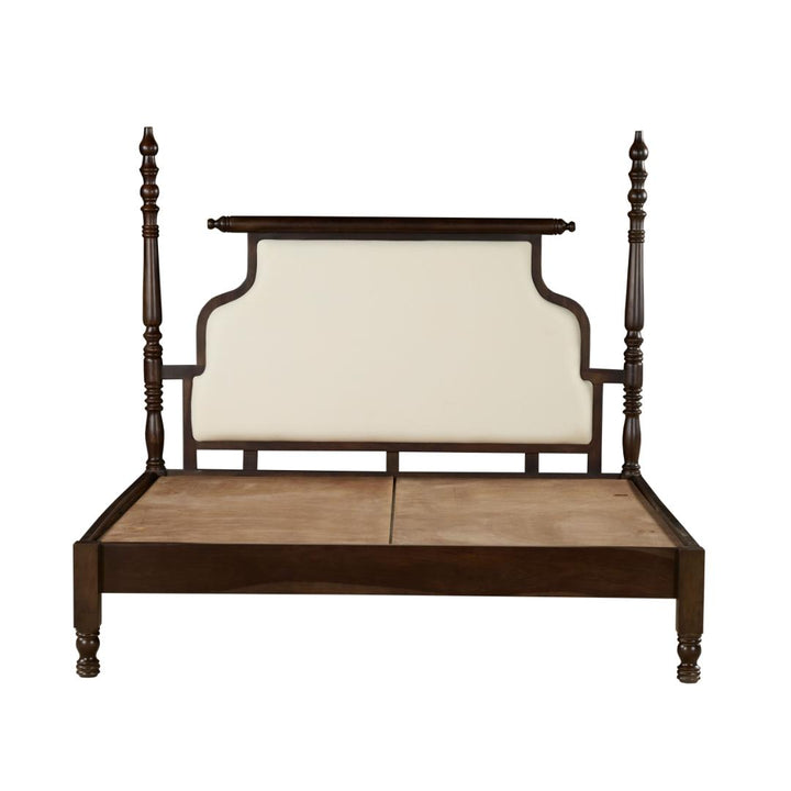 Classic Turned-Post Upholstered Bed Frame