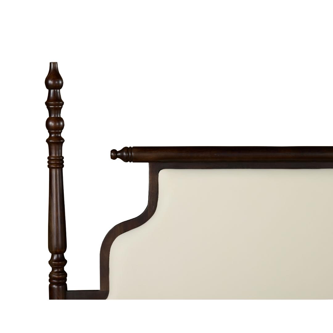 Classic Turned-Post Upholstered Bed Frame