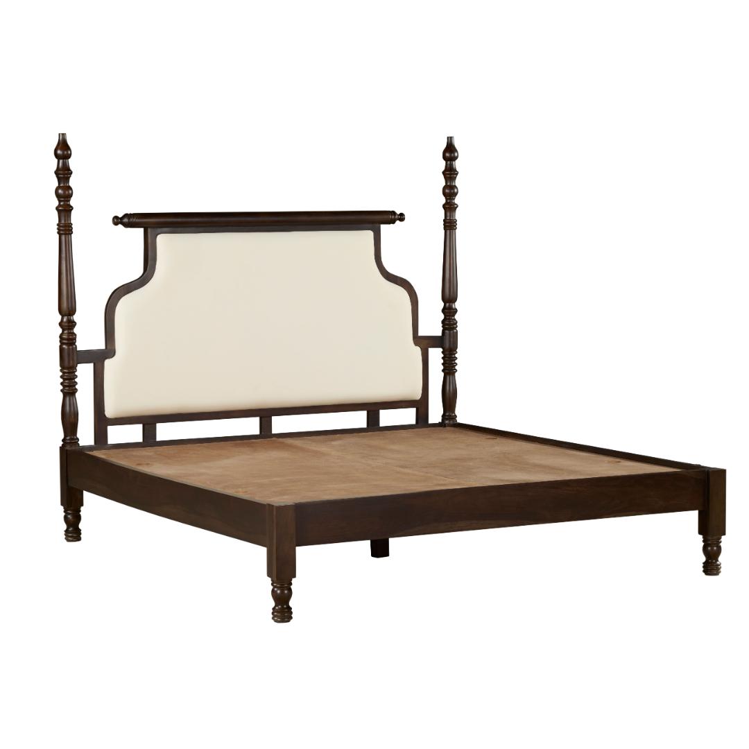 Classic Turned-Post Upholstered Bed Frame