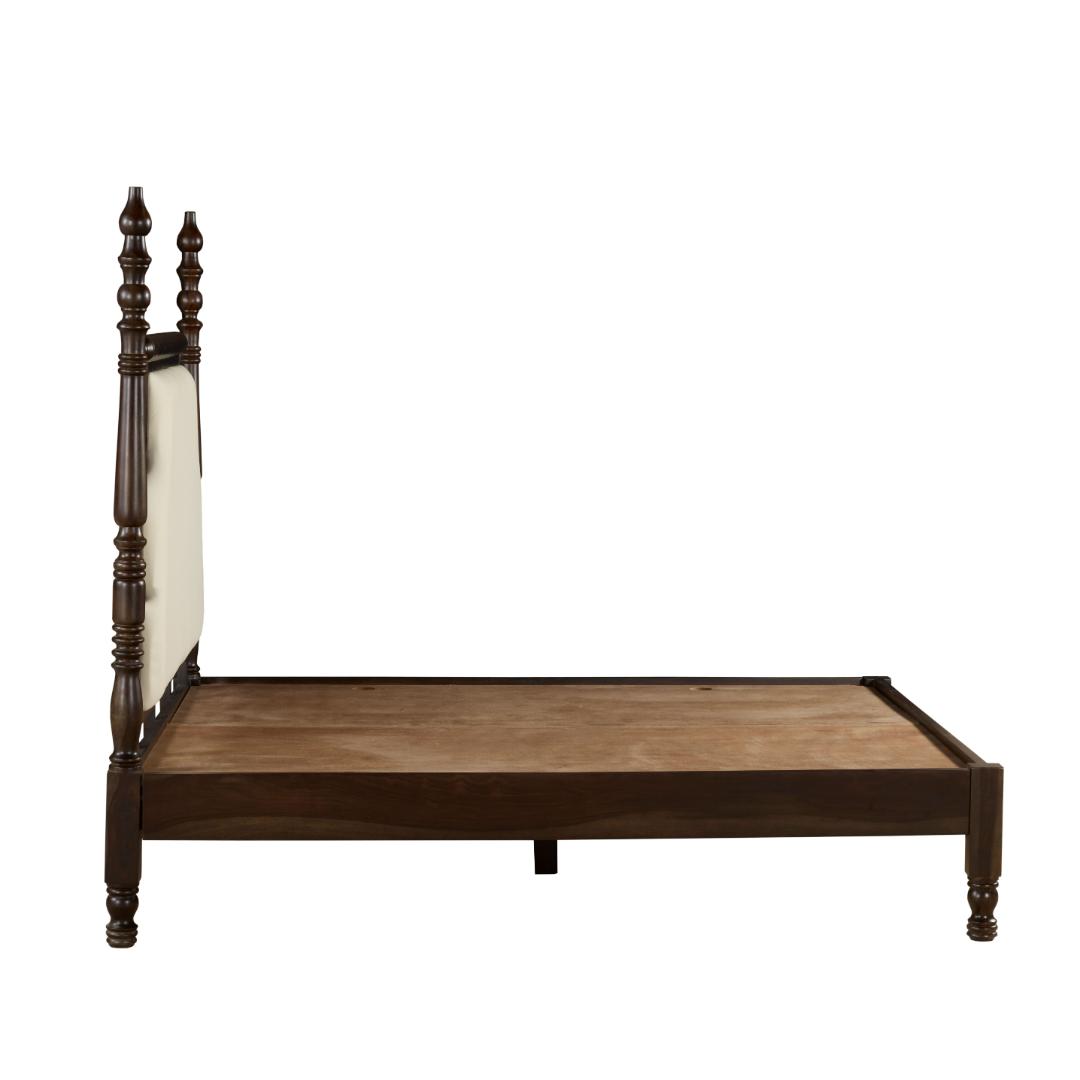 Classic Turned-Post Upholstered Bed Frame