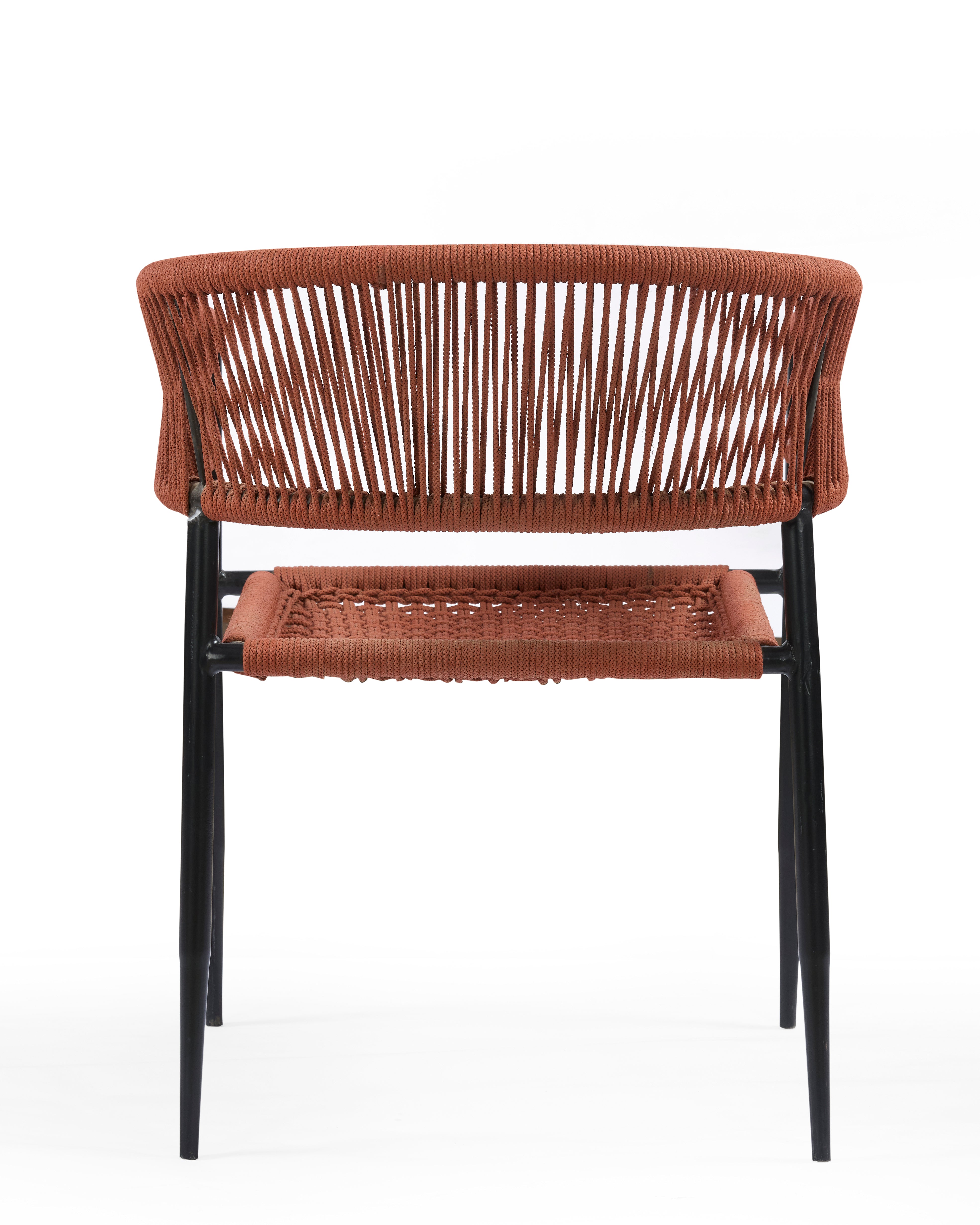 Terracotta Rope Weave Bar Chair