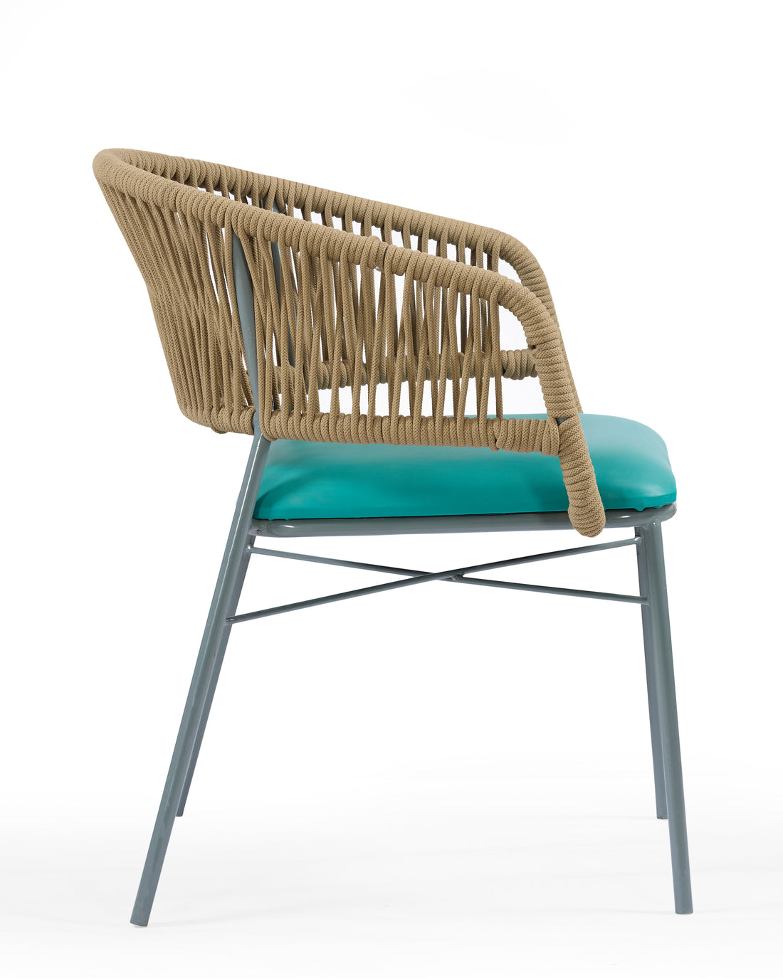 Aqua Rope Weave Lounge Arm Chair
