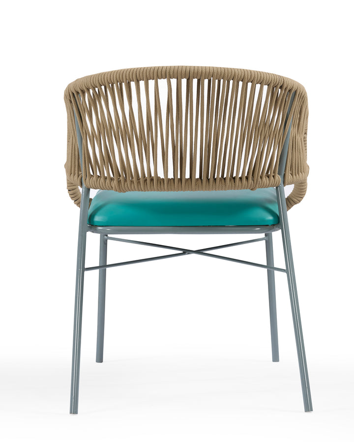 Aqua Rope Weave Lounge Arm Chair