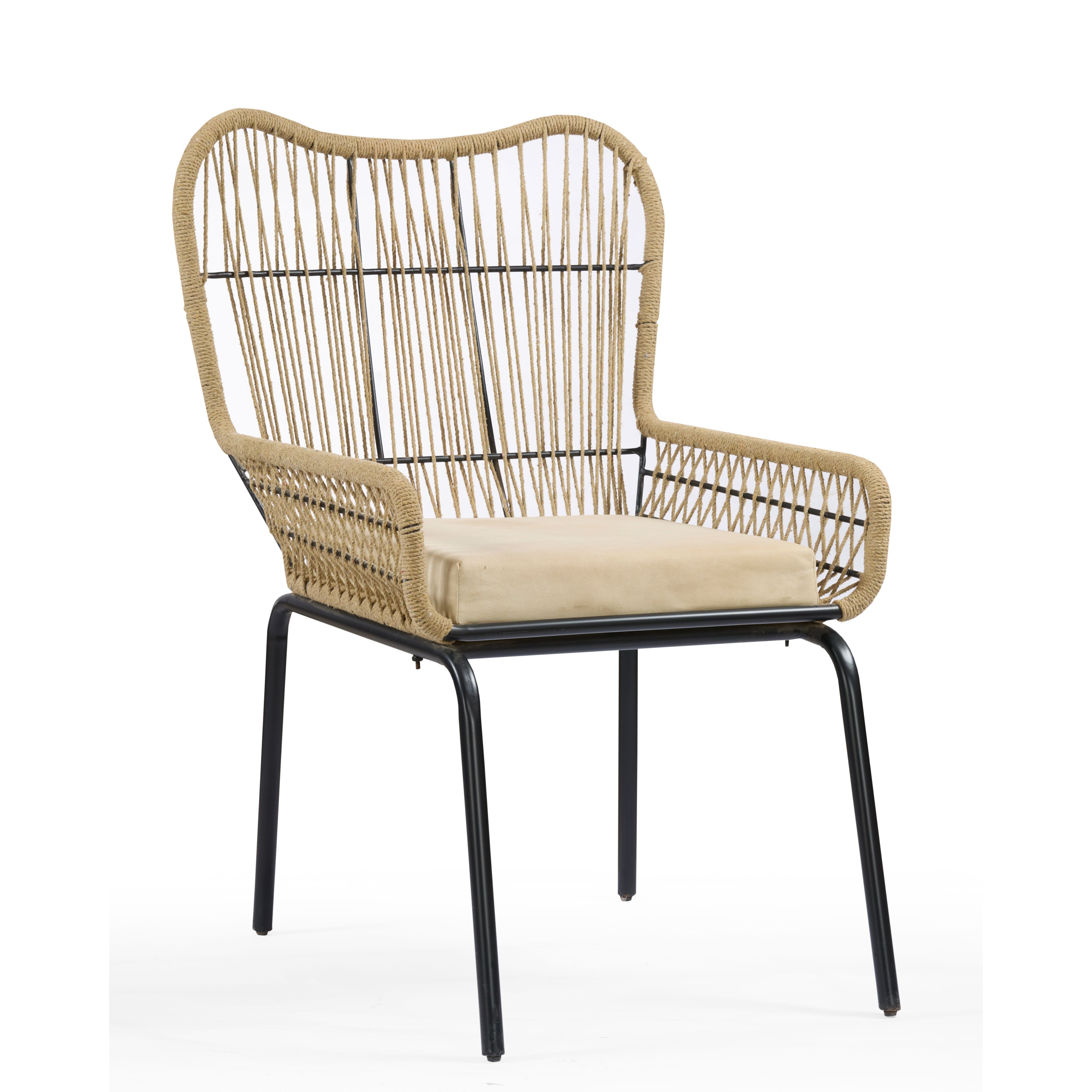 Aurelia Wingback Rope Dining Chair