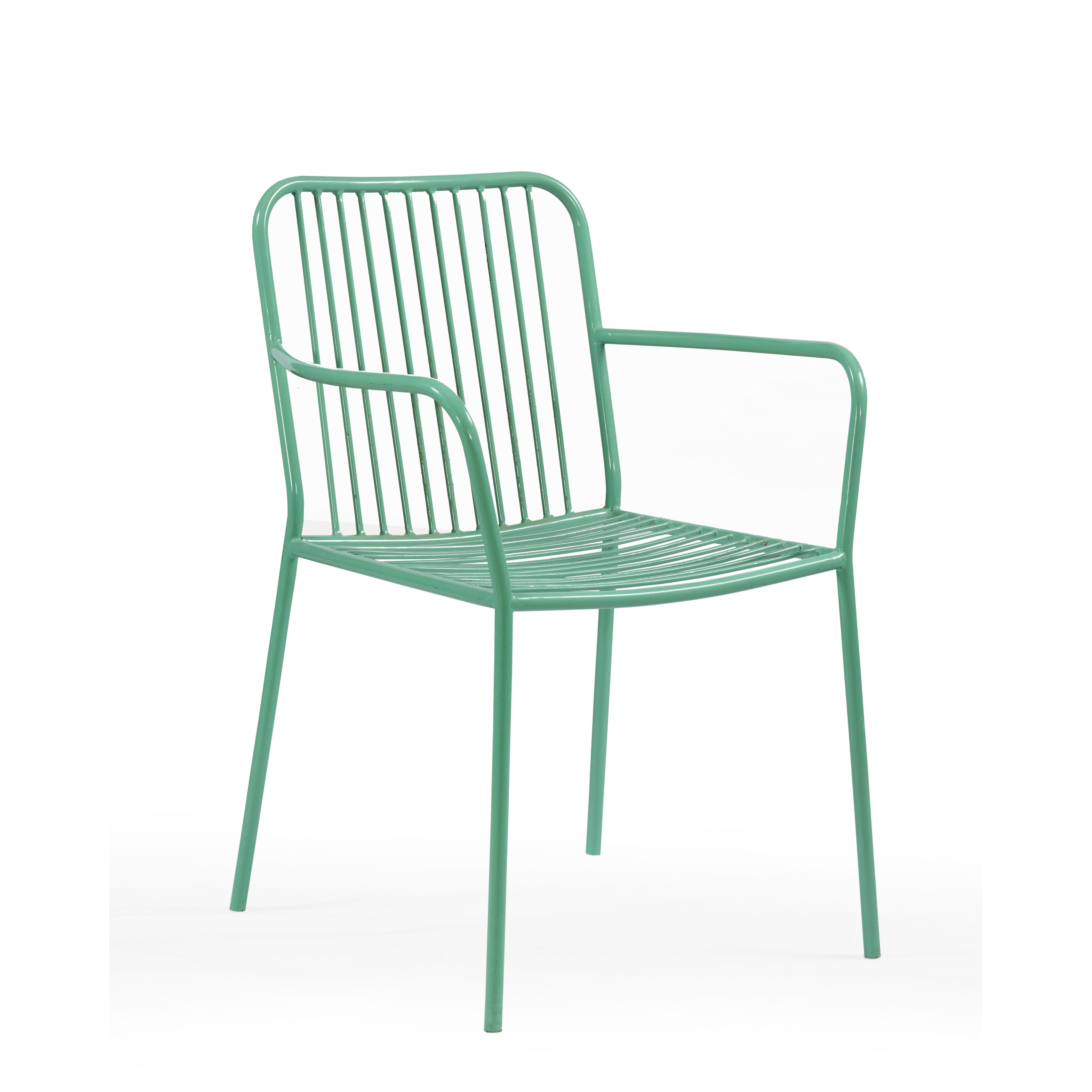Mint Breeze Metal Armchair