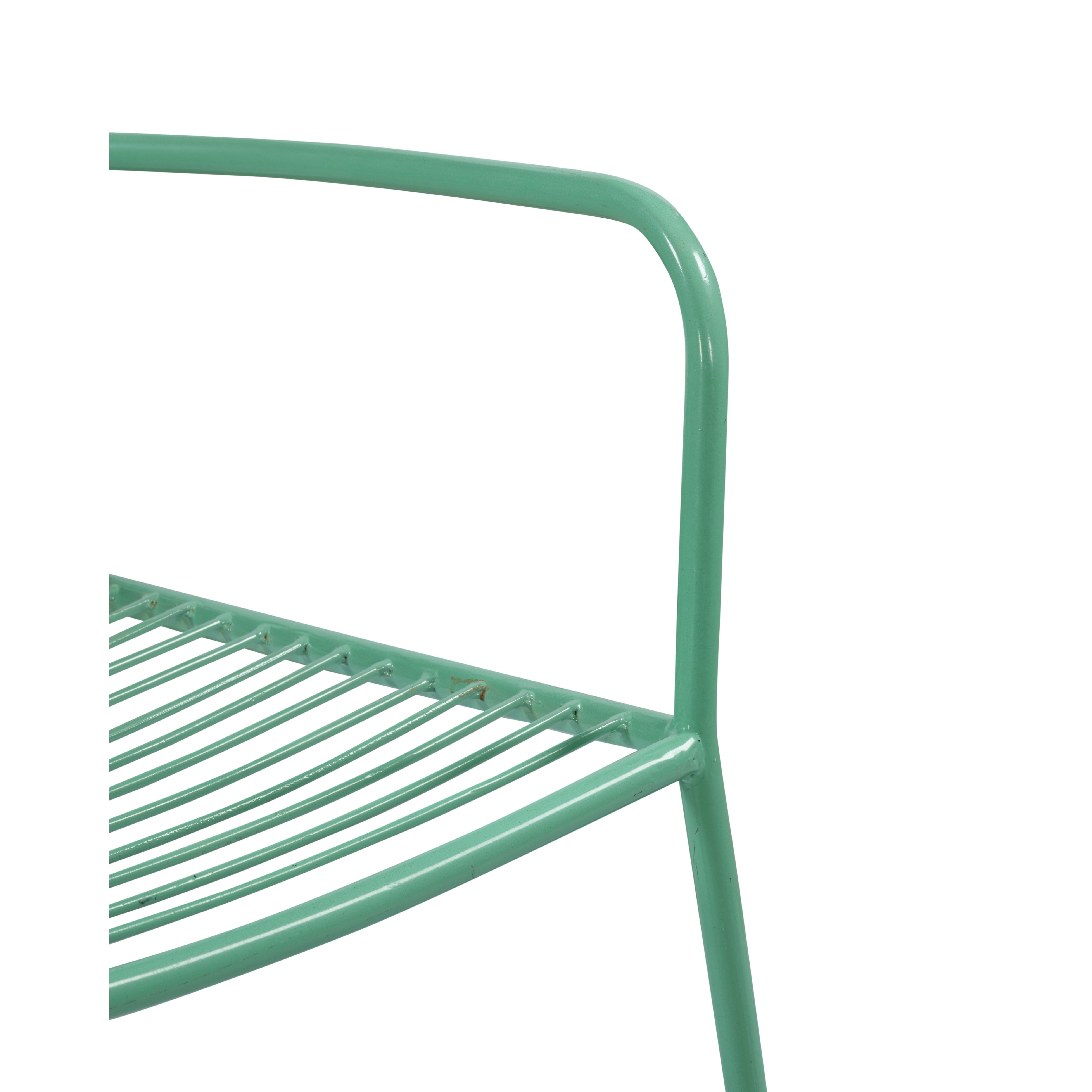 Mint Breeze Metal Armchair