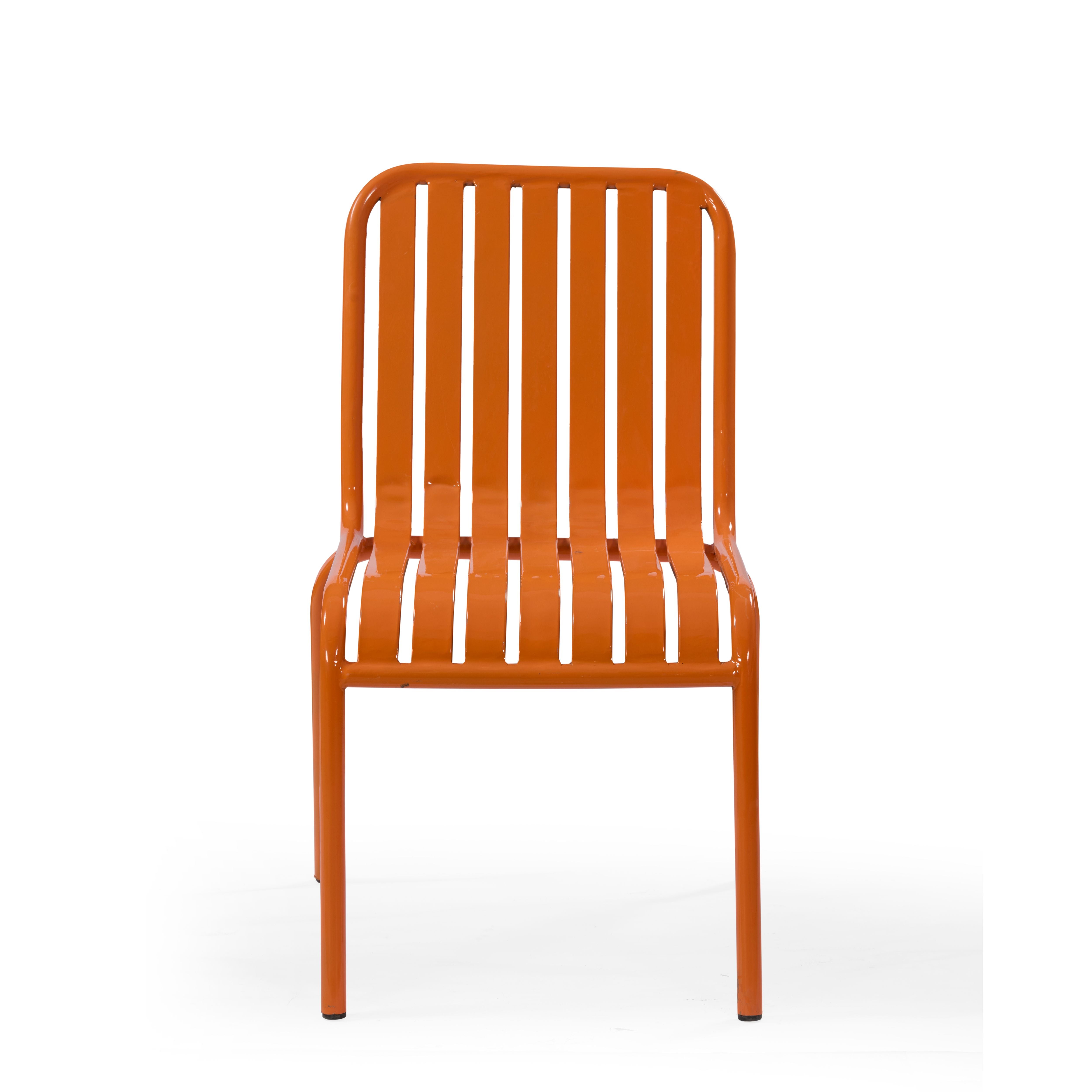 Solara Orange Metal Bar Chair