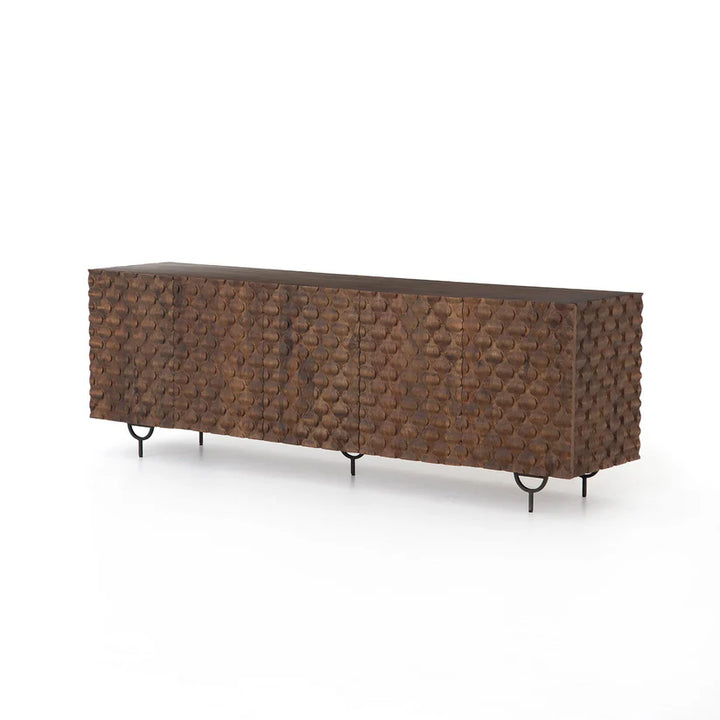 Carved Scallop Media Cabinet