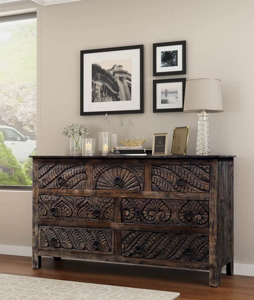 Tapestry Carved Dresser