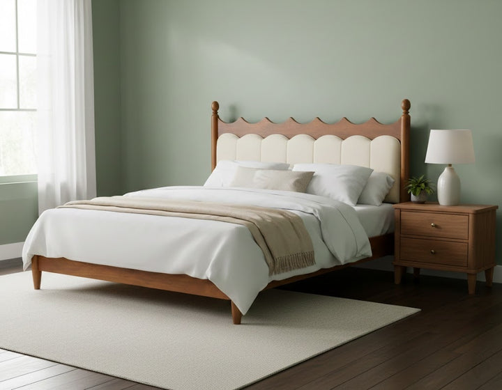 Scallop Haven Bedframe: A Soft Symphony of Curves & Comfort