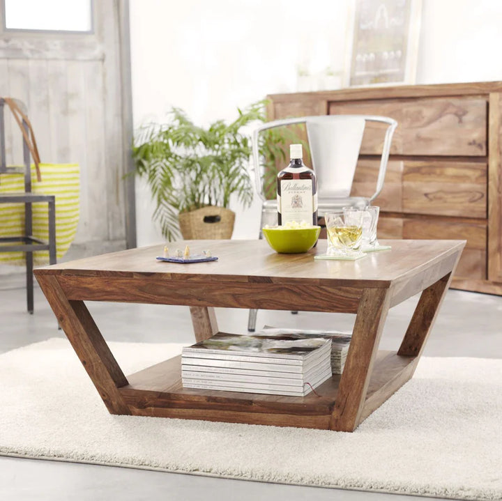 VortexFrame Solid Wood Coffee Table
